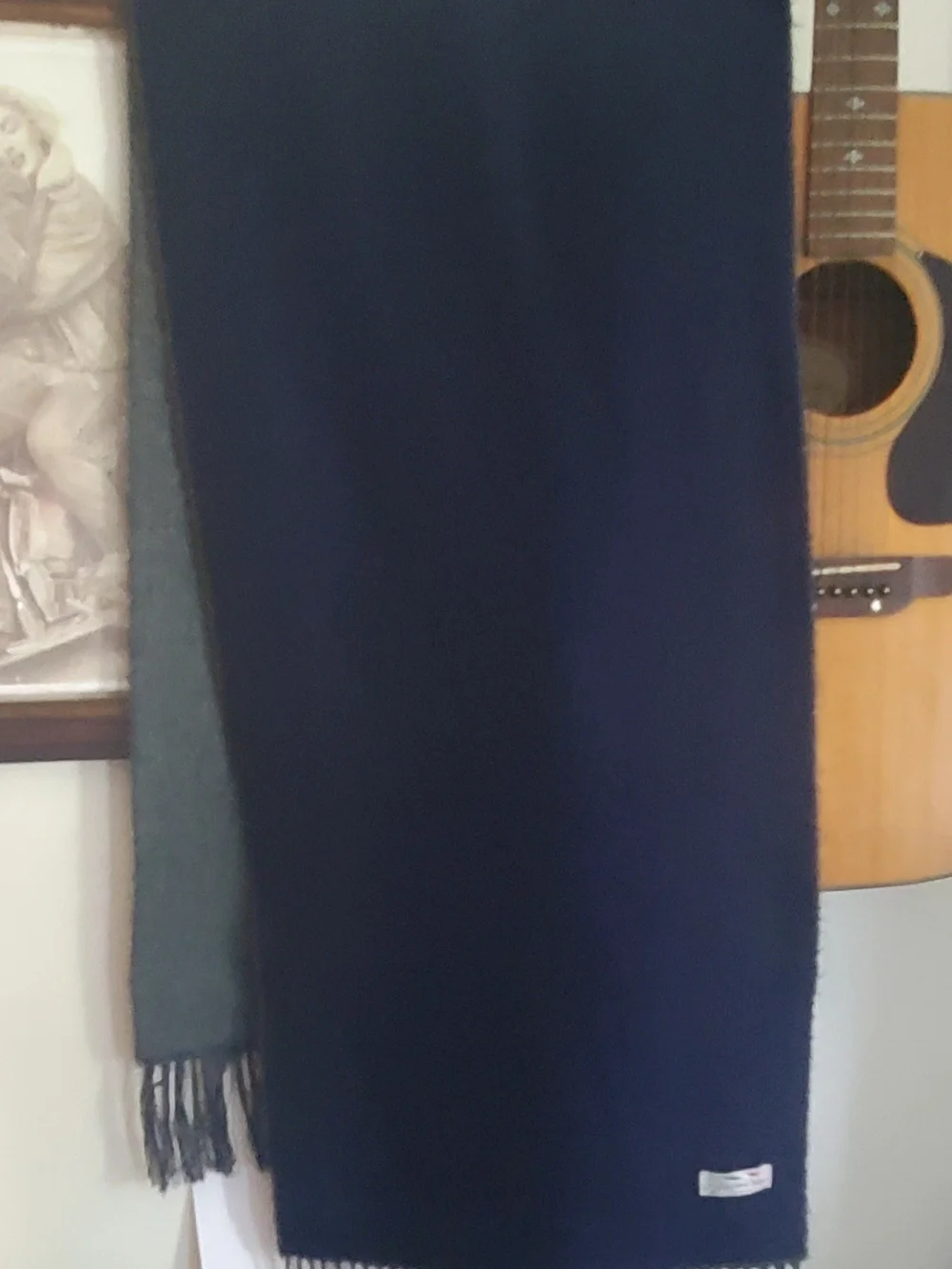 Men's Navy Fringe Scarf